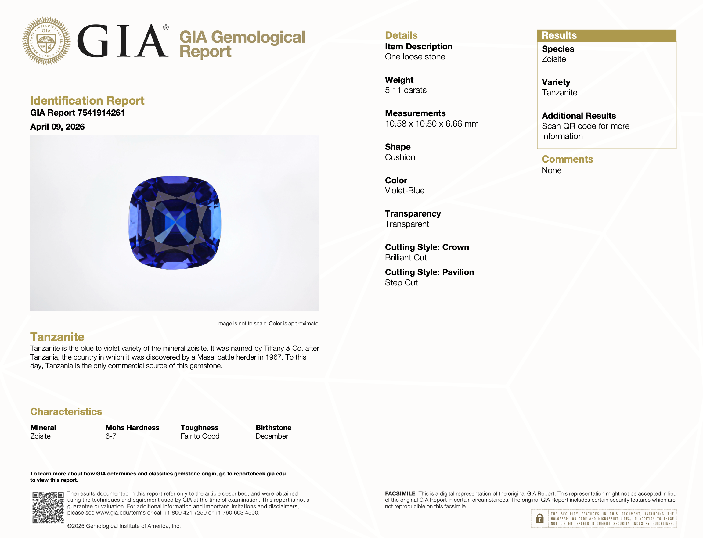 GIA Certified Tanzanite Gemstones