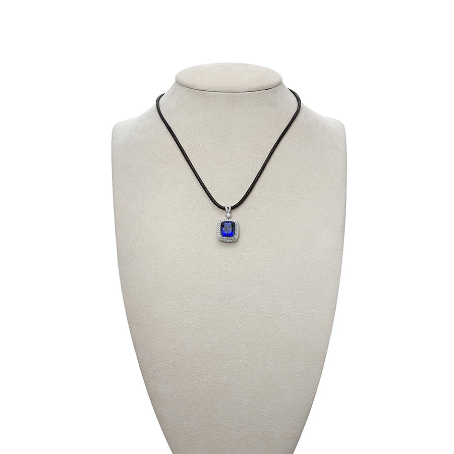 Exceptional 13.61 Ct Tanzanite Pendant With Double Diamond Halo