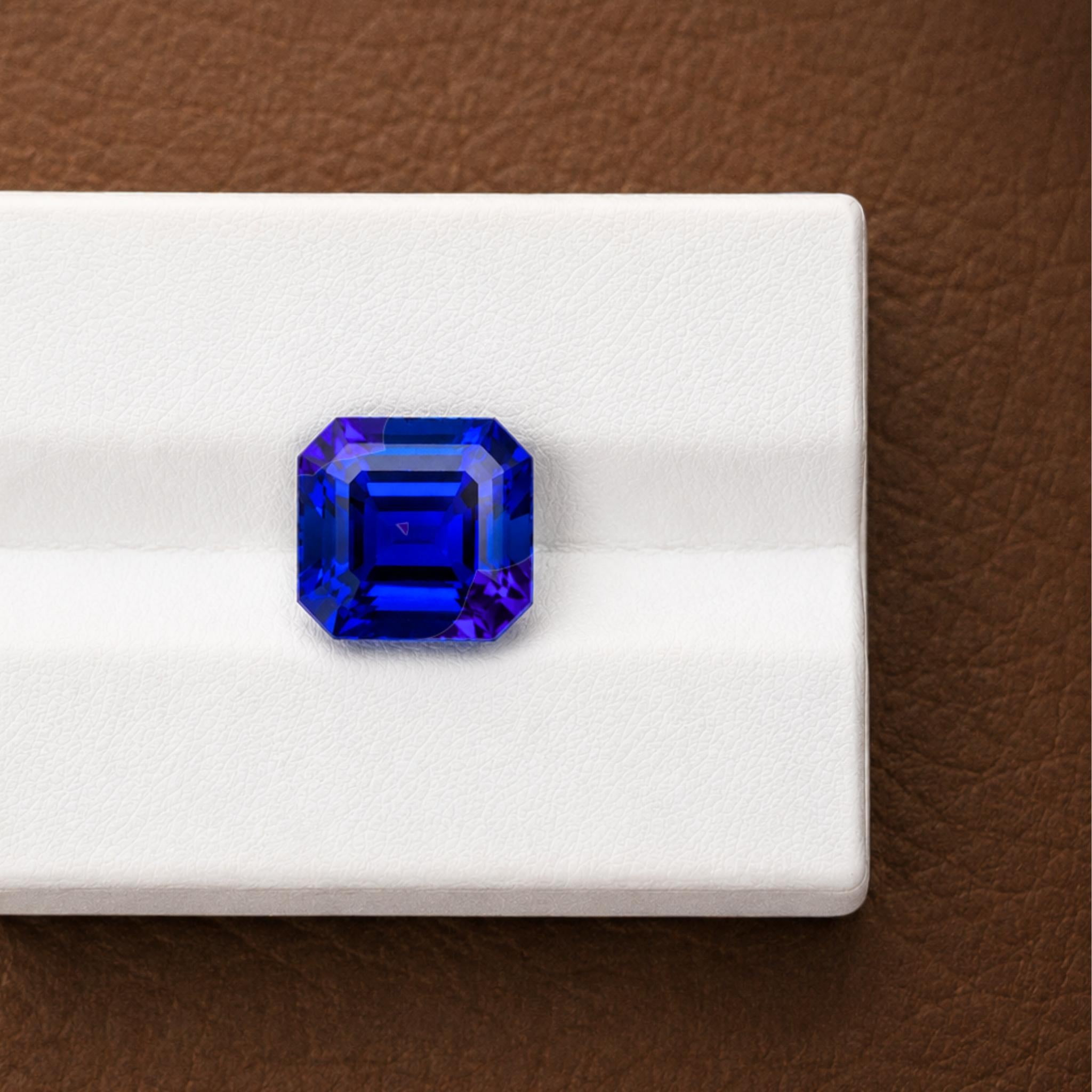 3.44 Carat Square Tanzanite Gemstone