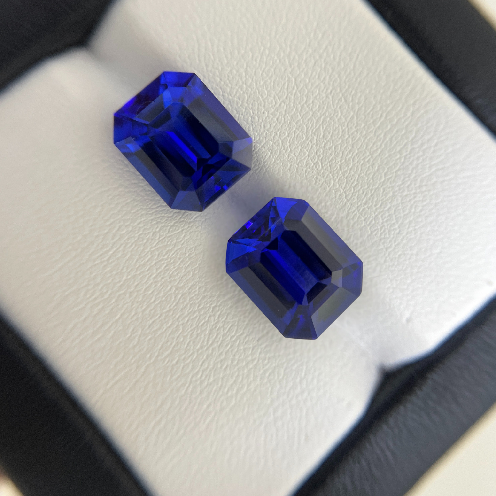 Tanzanite Square Emerald-Cut Tanzanites- Matching Pair