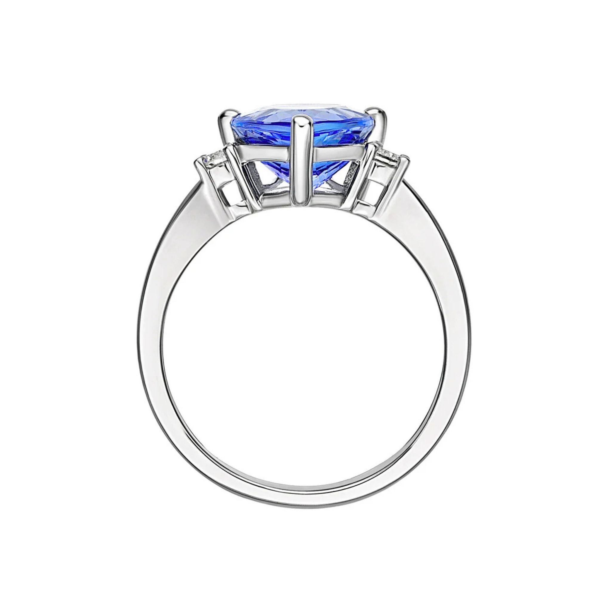 2.36 Ct Trillion Cut Tanzanite Ring With Diamonds