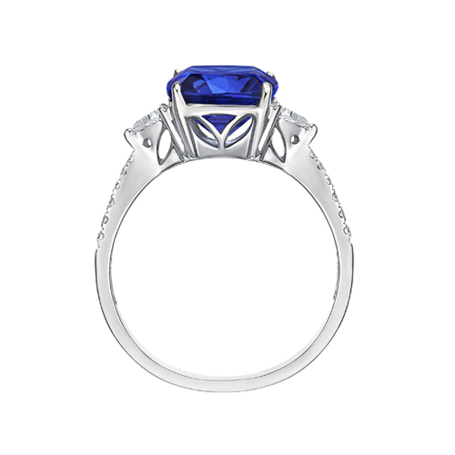 4.60 Ct Long Cushion Cut Tanzanite Ring