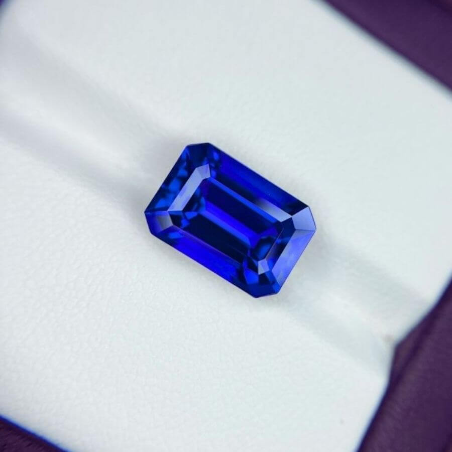 7.41 Carat Emerald Cut Tanzanite Gemstone