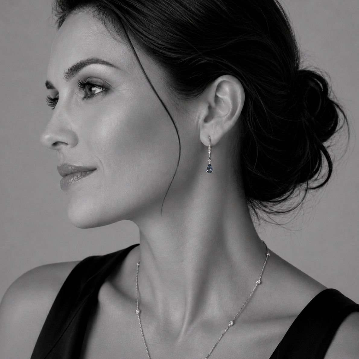 Pear-Shaped Tanzanite Drop Earrings in Yellow or Rose Gold - Made To Order