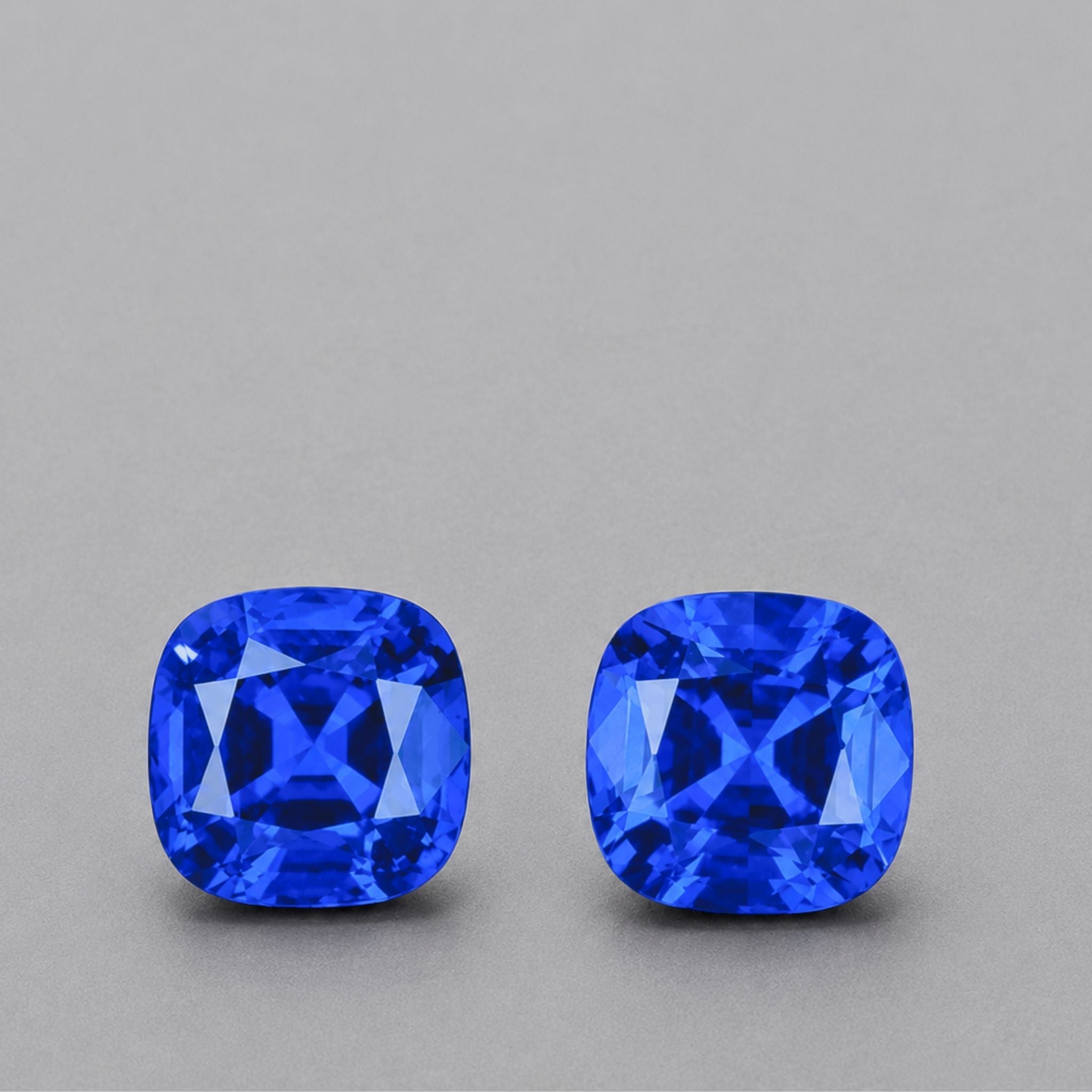 5.72 total carat cushion-cut tanzanite gemstone pair