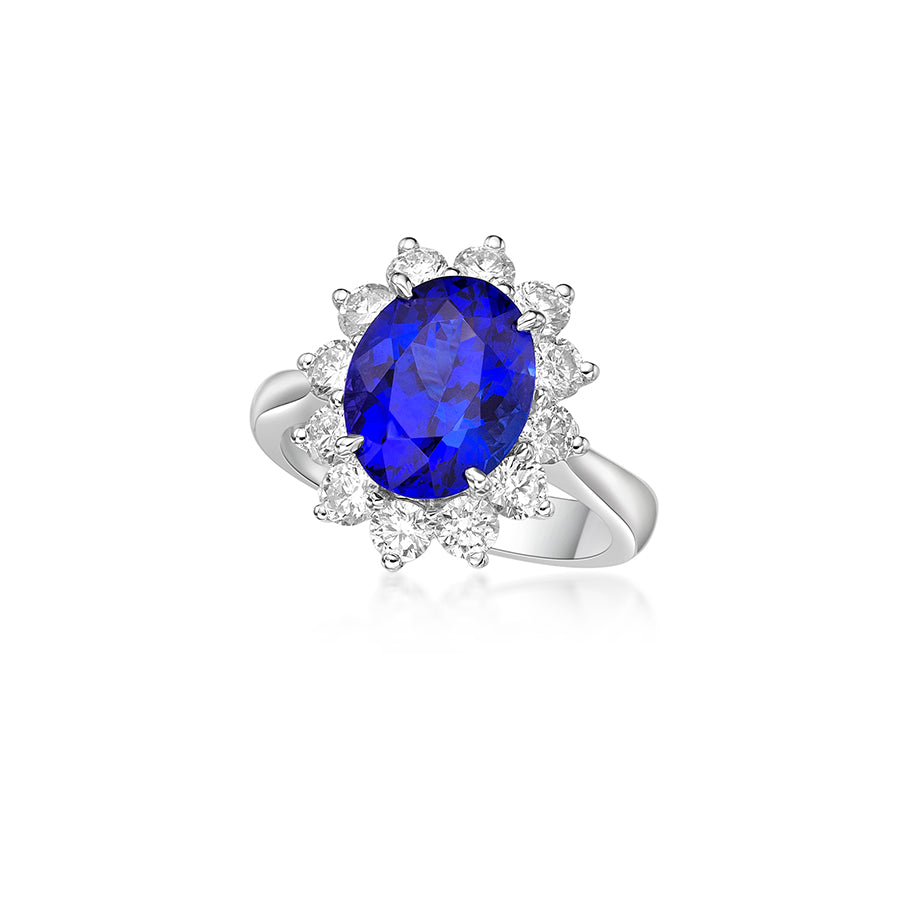Exceptional 5.00 Ct Oval Tanzanite ”Ballerina” Ring