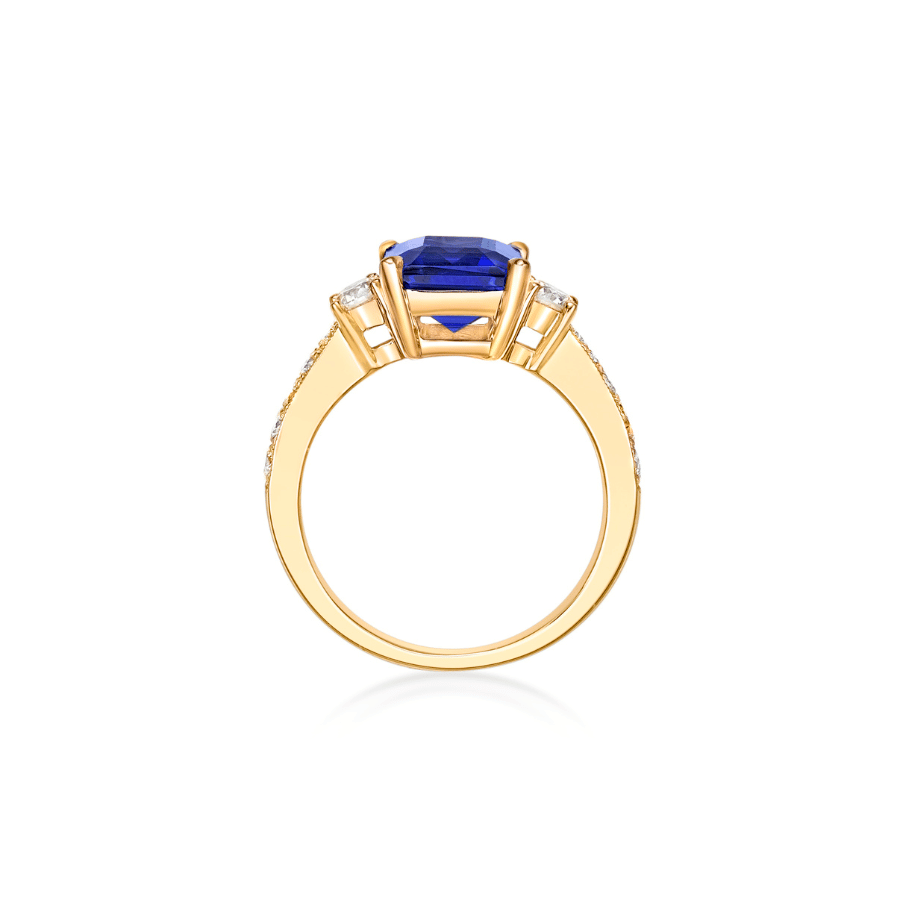 Classic 4.80 Ct Cushion Cut Tanzanite Engagement Ring