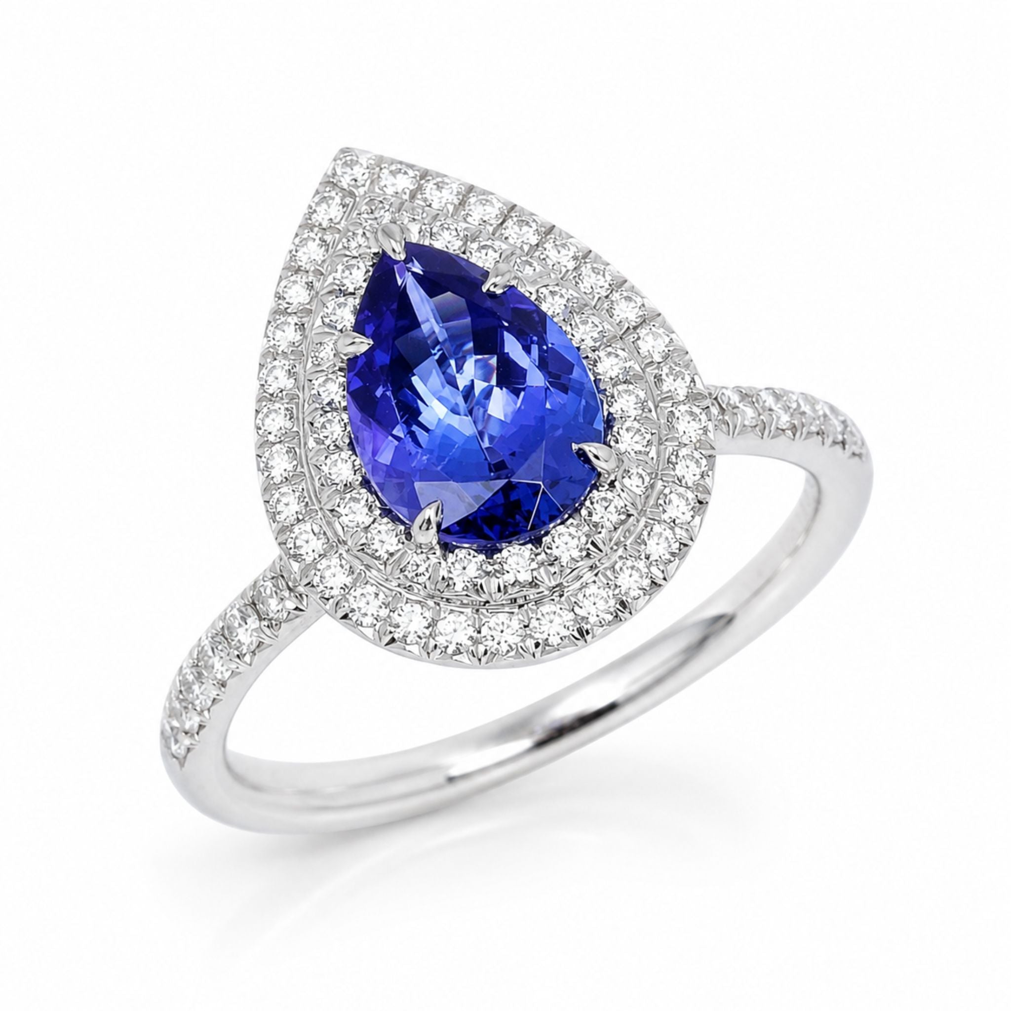 Tiffany Soleste-Inspired Tanzanite Jewelry – Diamond Halo Rings, Pendants & Earrings