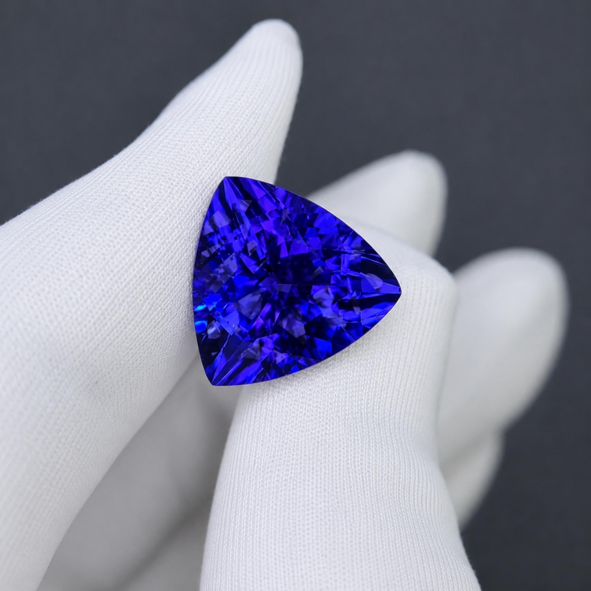 Violet & Blue Tanzanite Trillion Cut  -11.79 Carats