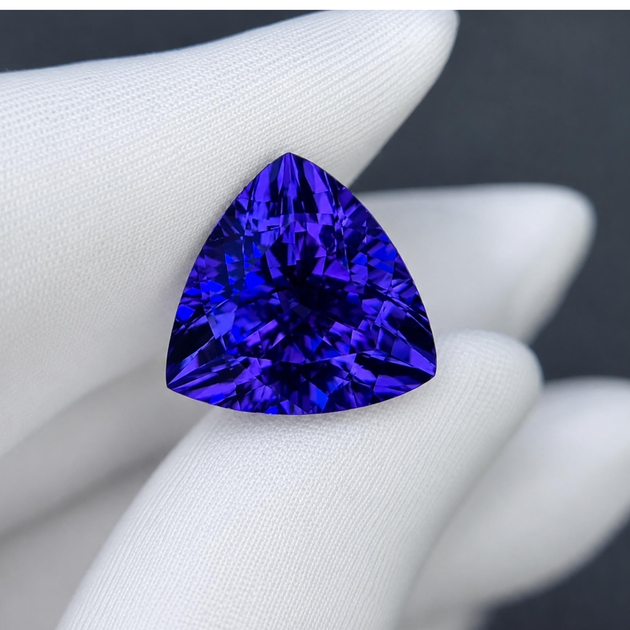 Violet & Blue Tanzanite Trillion Cut  -11.79 Carats