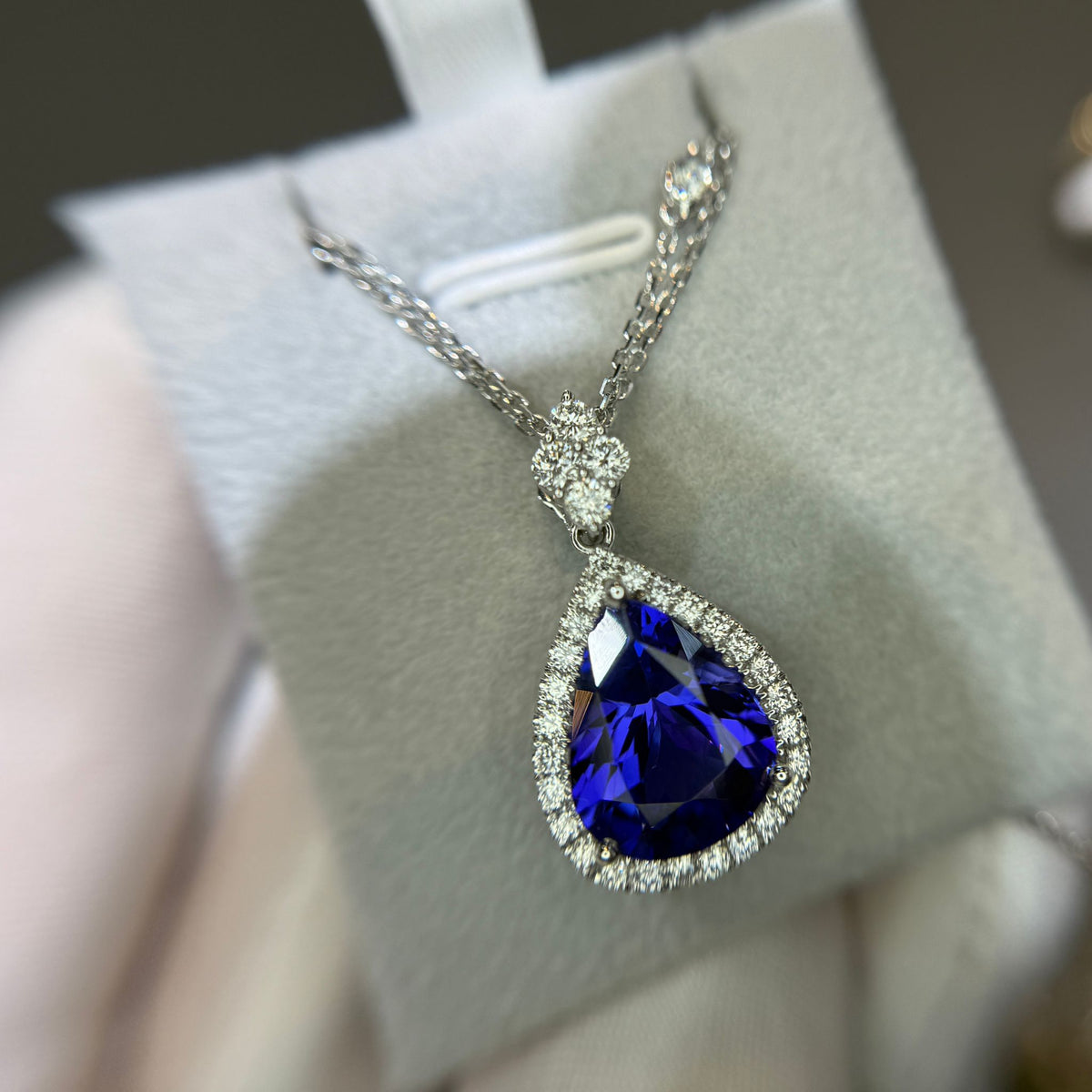 Tanzanite Pear Shaped Pendant Necklace