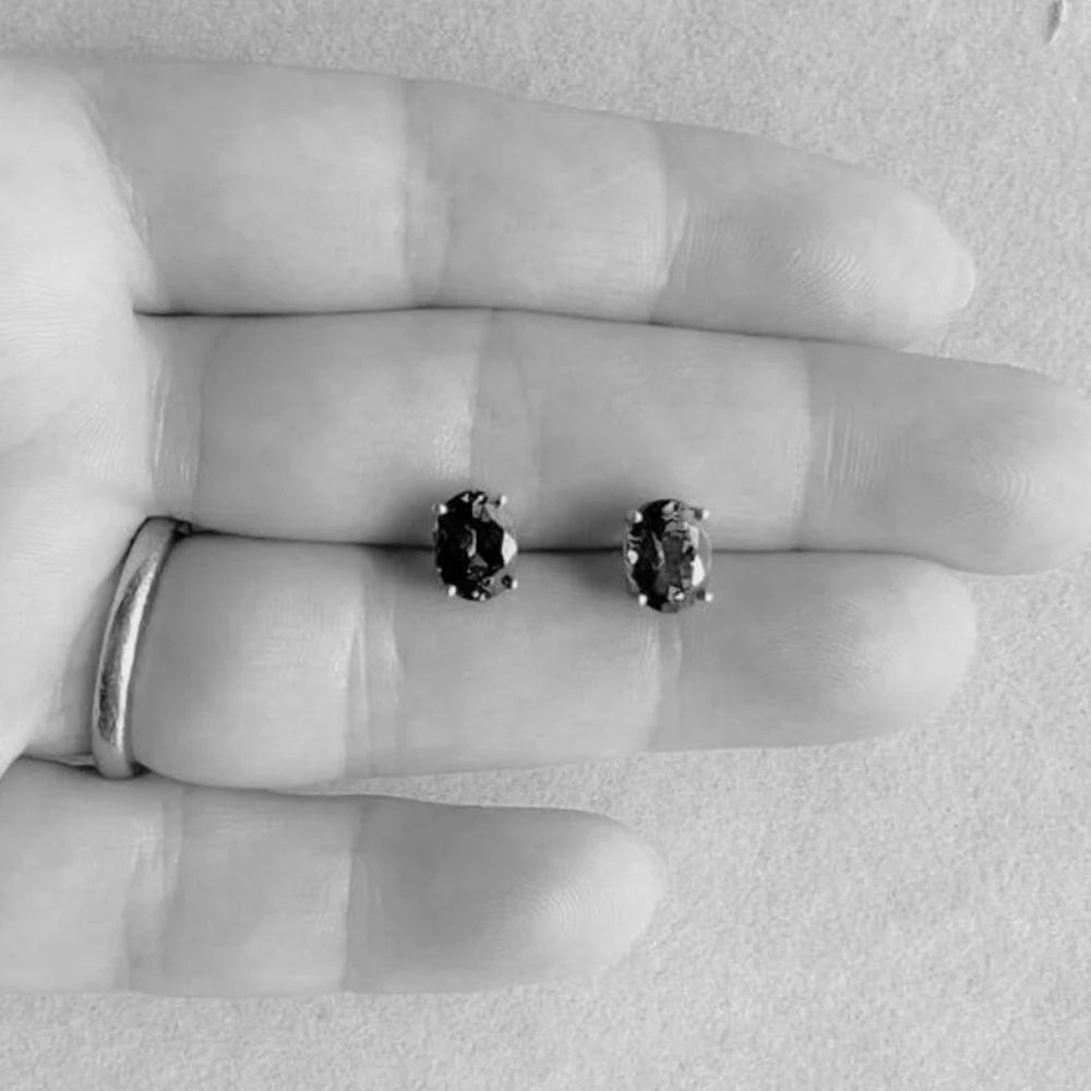 2.00 Ct Tanzanite Stud Earrings in White Gold