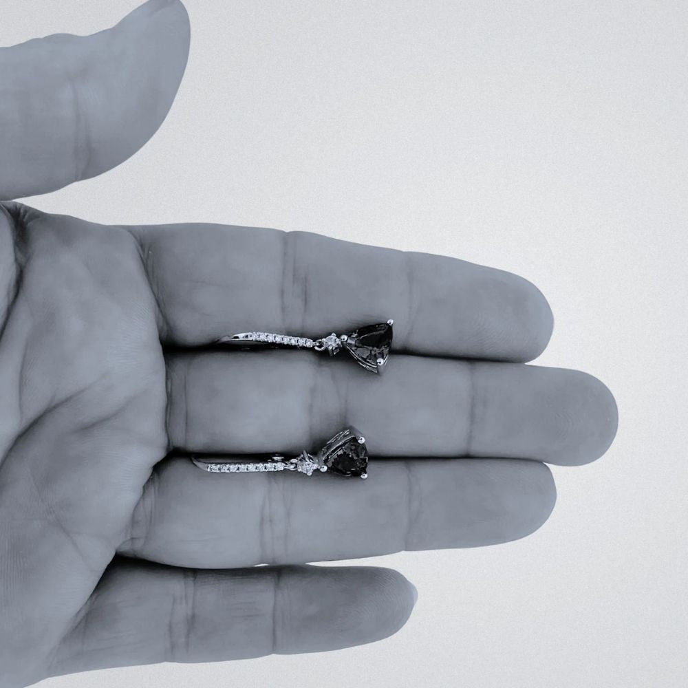 Tanzanite Trillion Cut  & Diamond Earrings