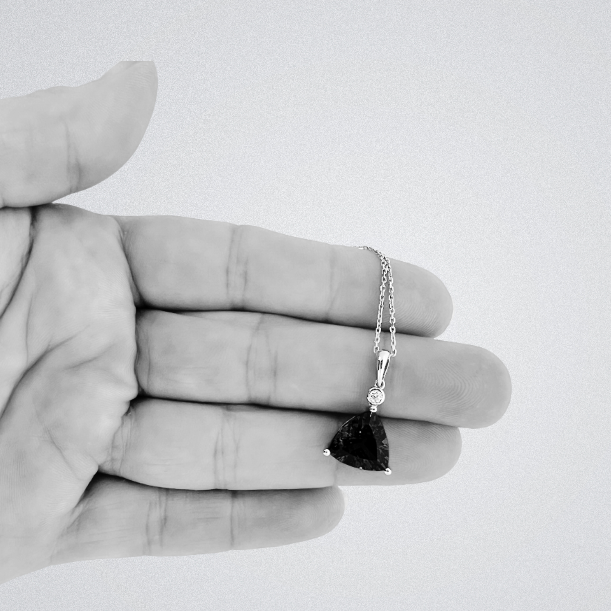 Exceptional Trillion Cut Tanzanite & Diamond Pendant White Gold