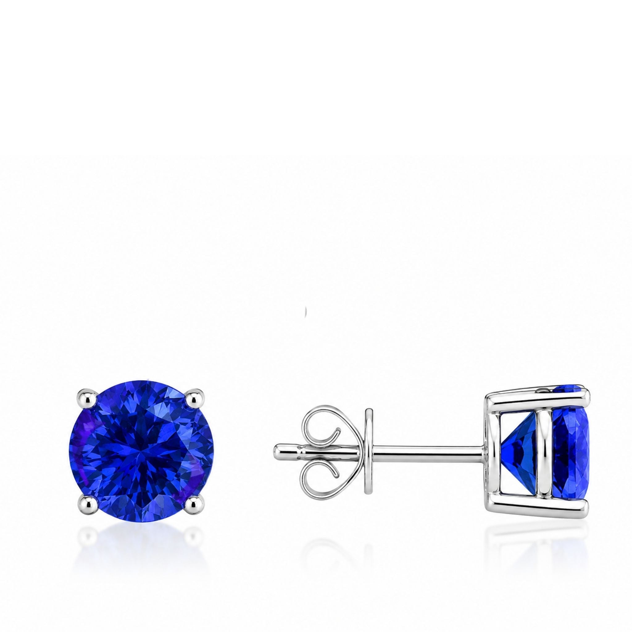 round top grade tanzanite earrings studs 
