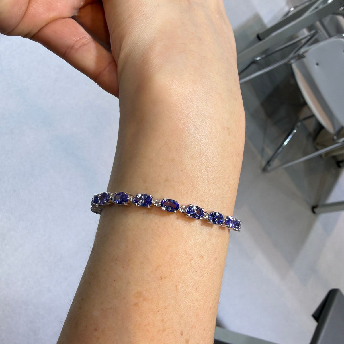 Classic Tanzanite & Diamond Tennis Bracelet 12.50 Carats