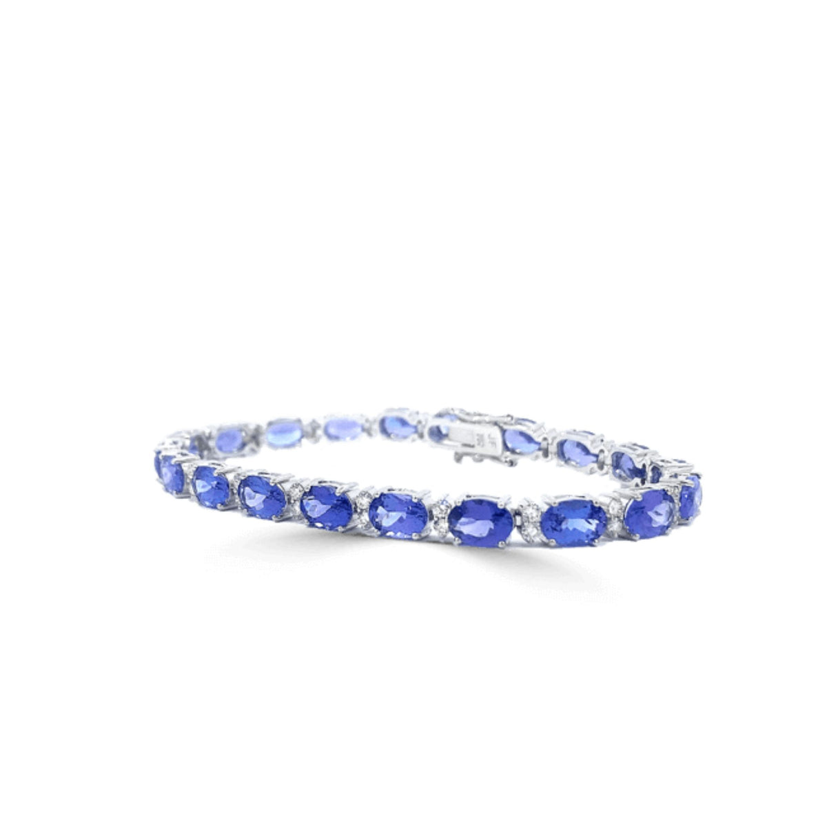 Classic Tanzanite & Diamond Tennis Bracelet 12.50 Carats