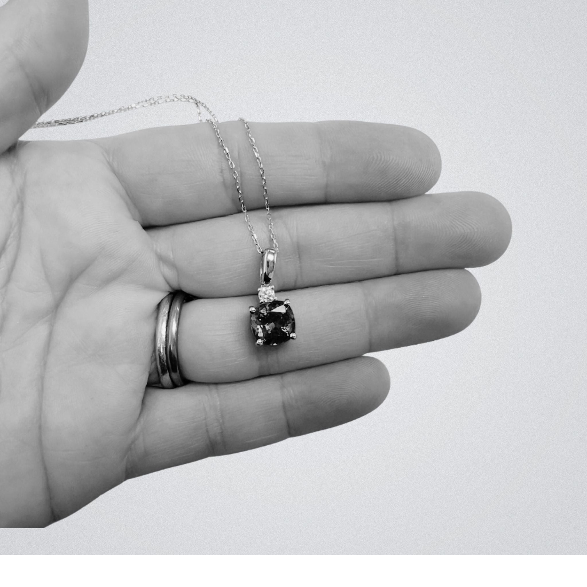 2.99 Ct Cushion Cut Tanzanite & Diamond Pendant