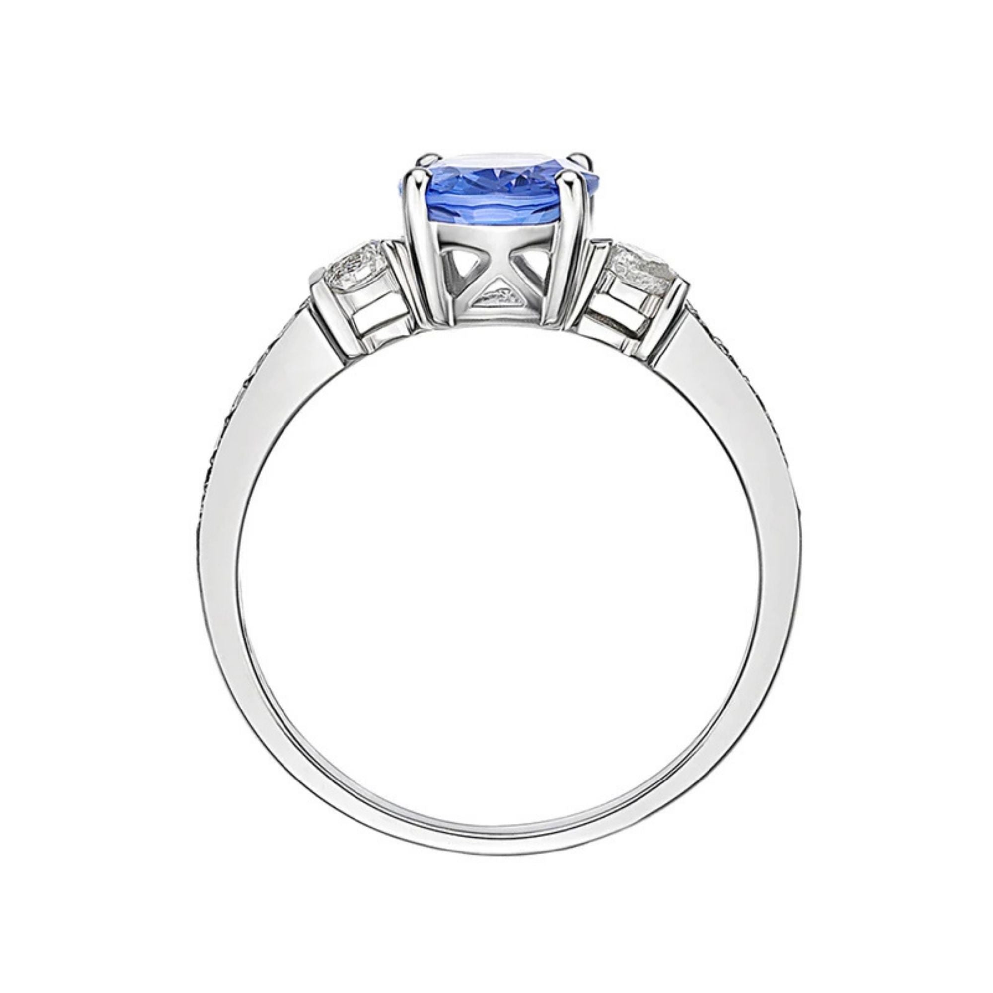 “Evening Sky” Oval Tanzanite & Diamond Ring