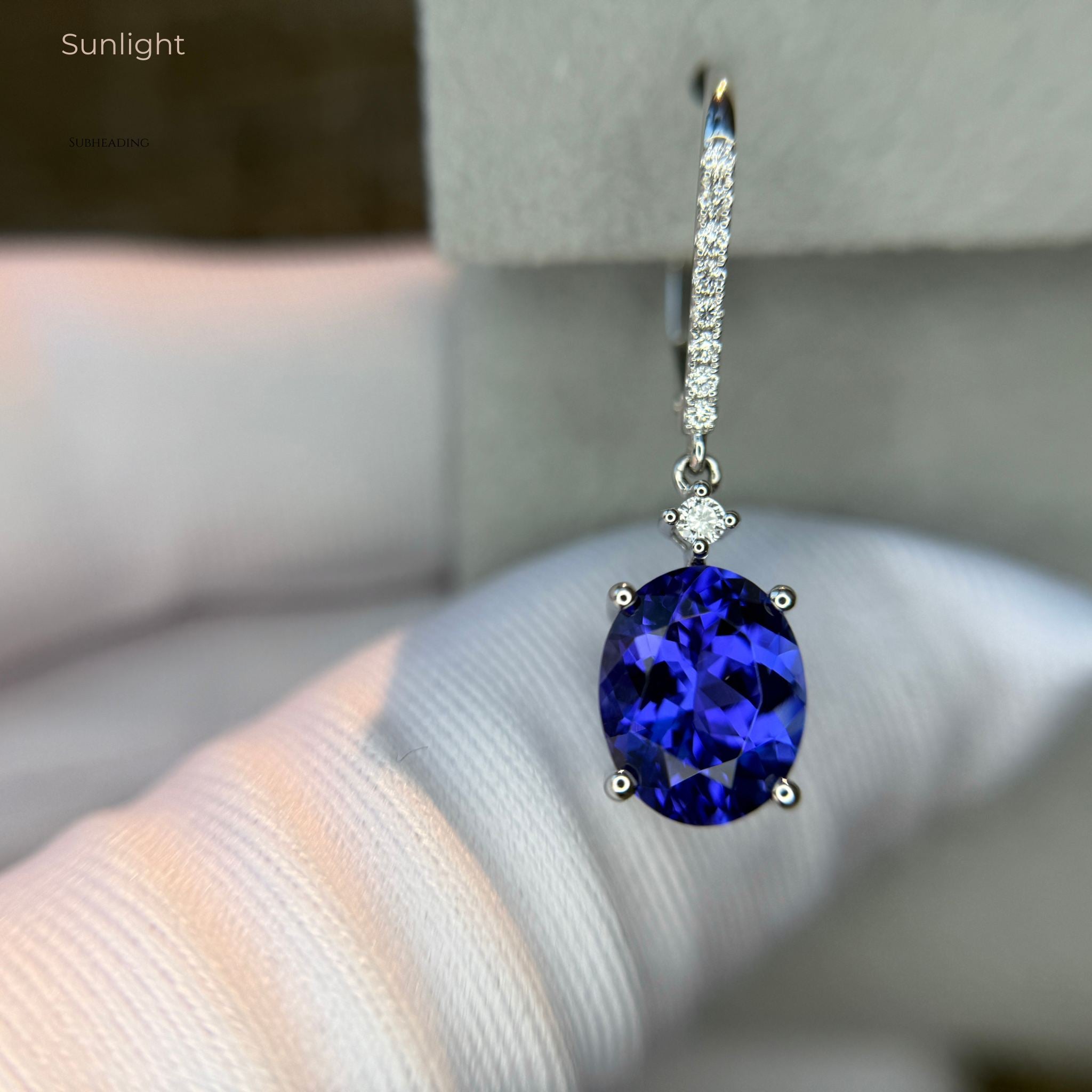 Exceptional 6.00 Ct Tanzanite Diamond  Dangle Earrings