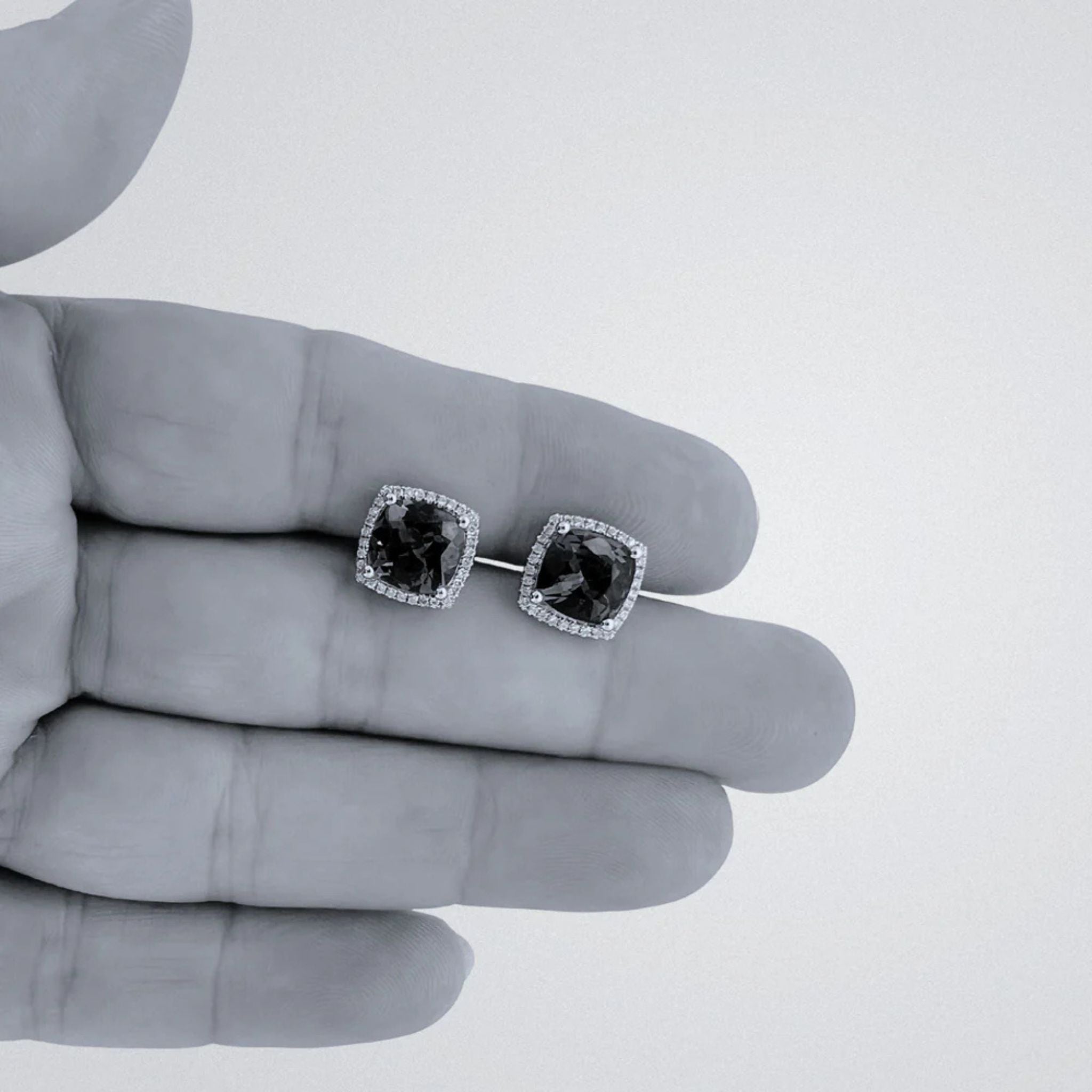 Exceptional 3.25 Ct Cushion Cut & Diamond Halo Tanzanite Earrings