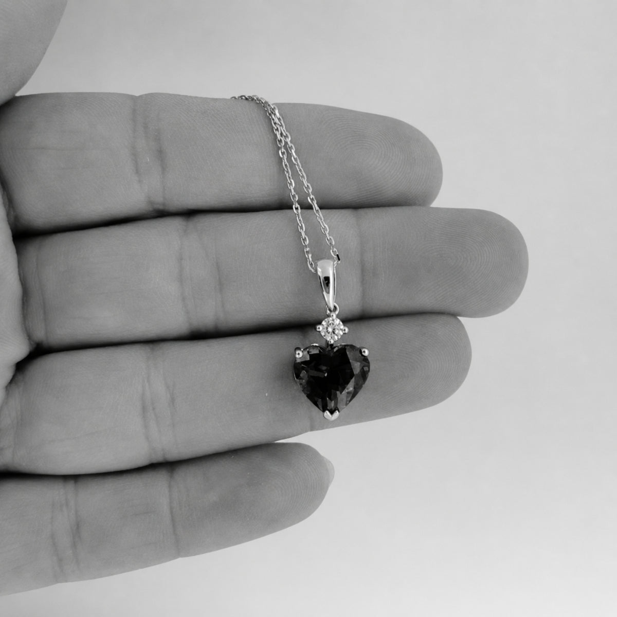Deep Blue Heart-Shaped Tanzanite & Diamond Pendant Necklace