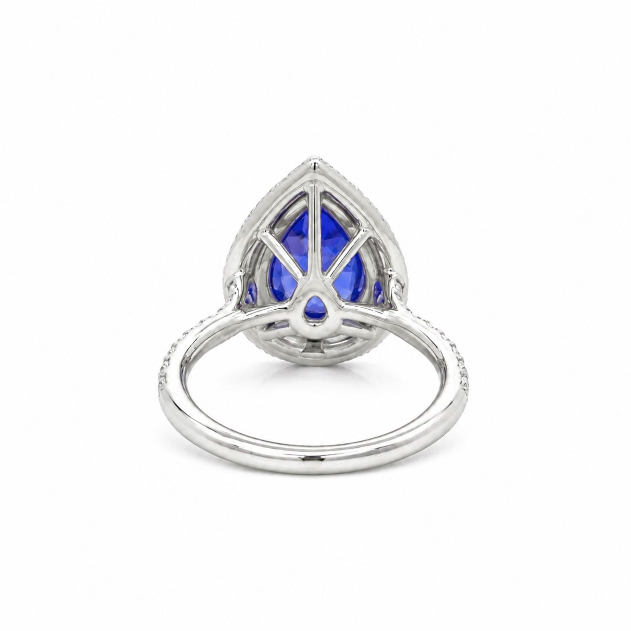 Pear-Shaped Tanzanite Double Halo Diamond Ring