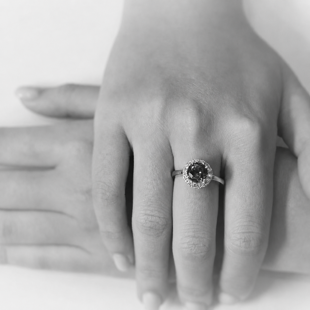 1.43 Ct Round Tanzanite & Diamond Halo Ring - Made to Order