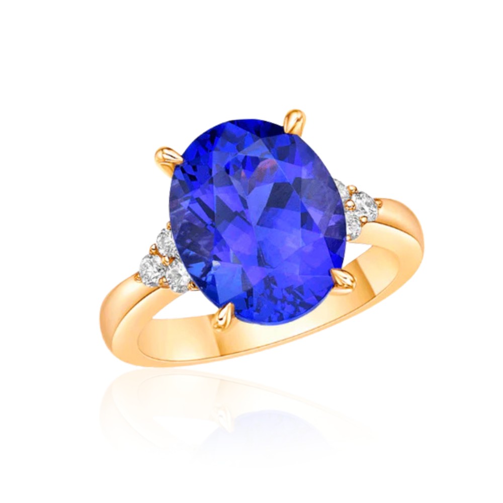 Exceptional 7.50 Ct Oval Tanzanite Ring
