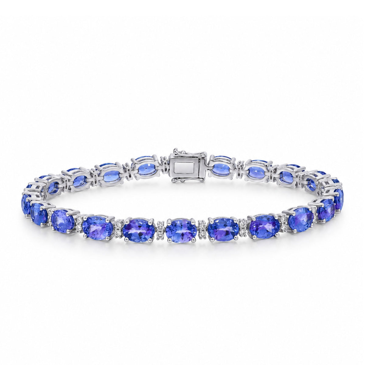 Classic Tanzanite & Diamond Tennis Bracelet 12.00 Carats