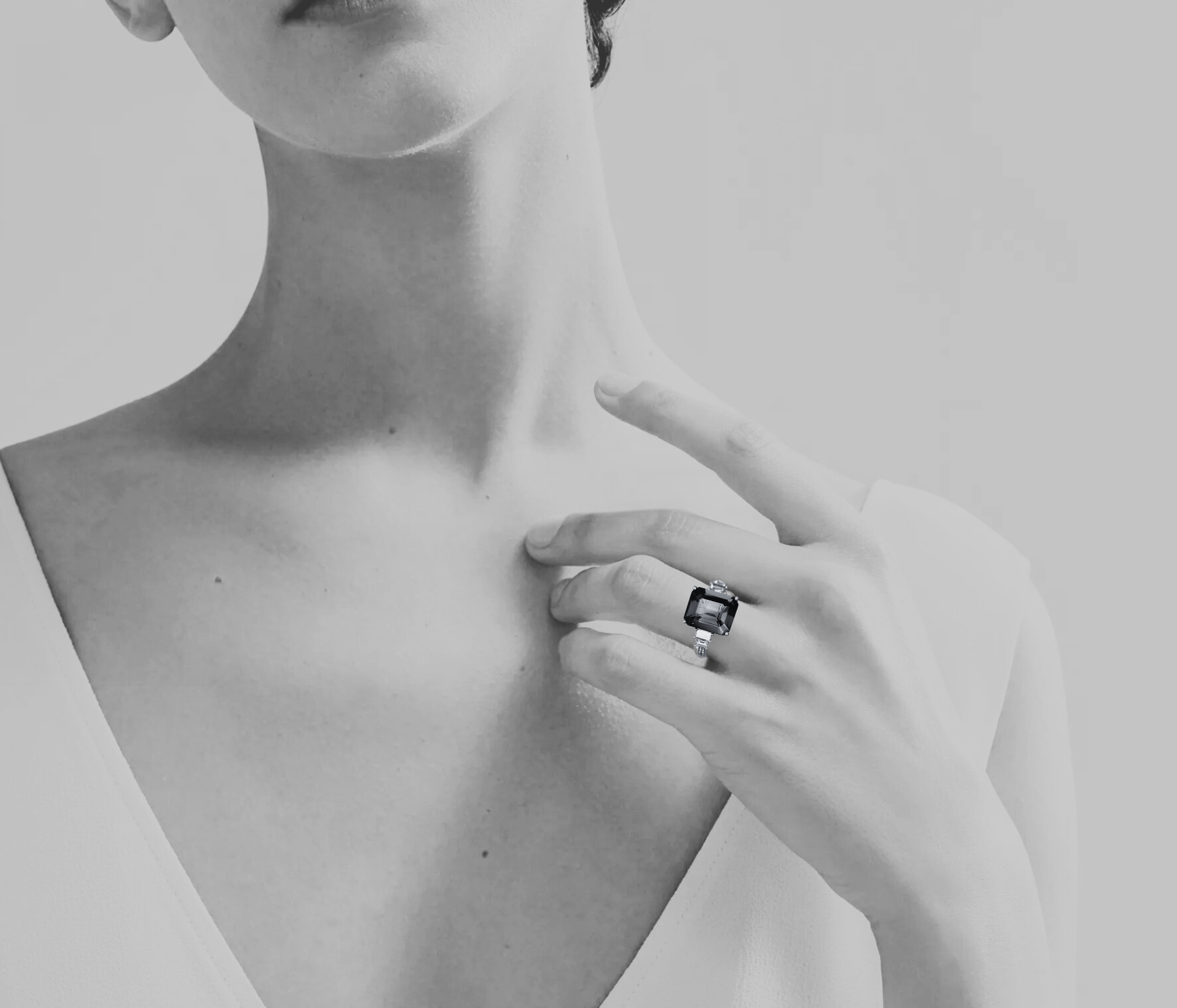 Emerald Cut Tanzanite Art Deco Ring & Baguette Diamonds.