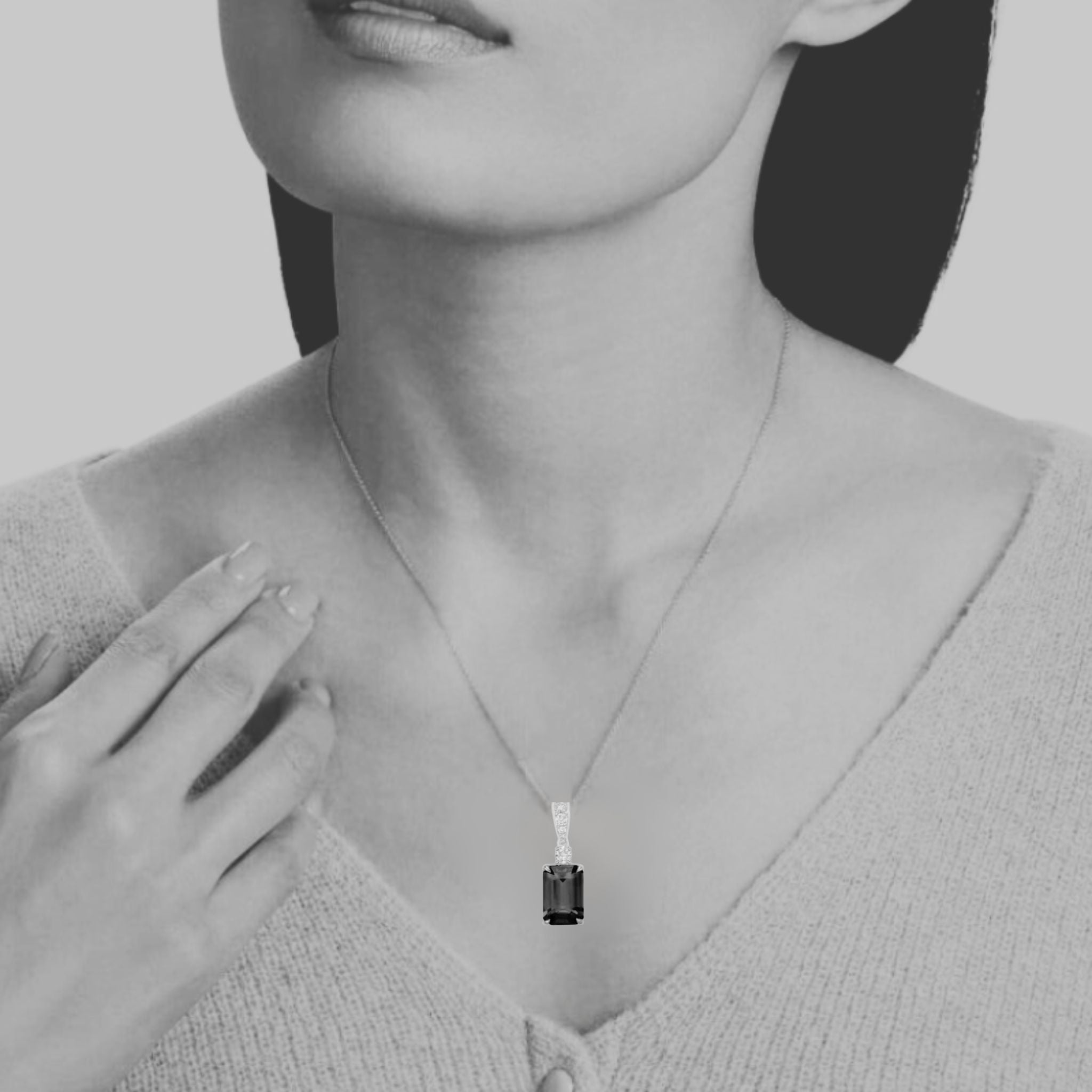 Made to Order: Exceptional Emerald Cut Tanzanite & Diamond Pendant