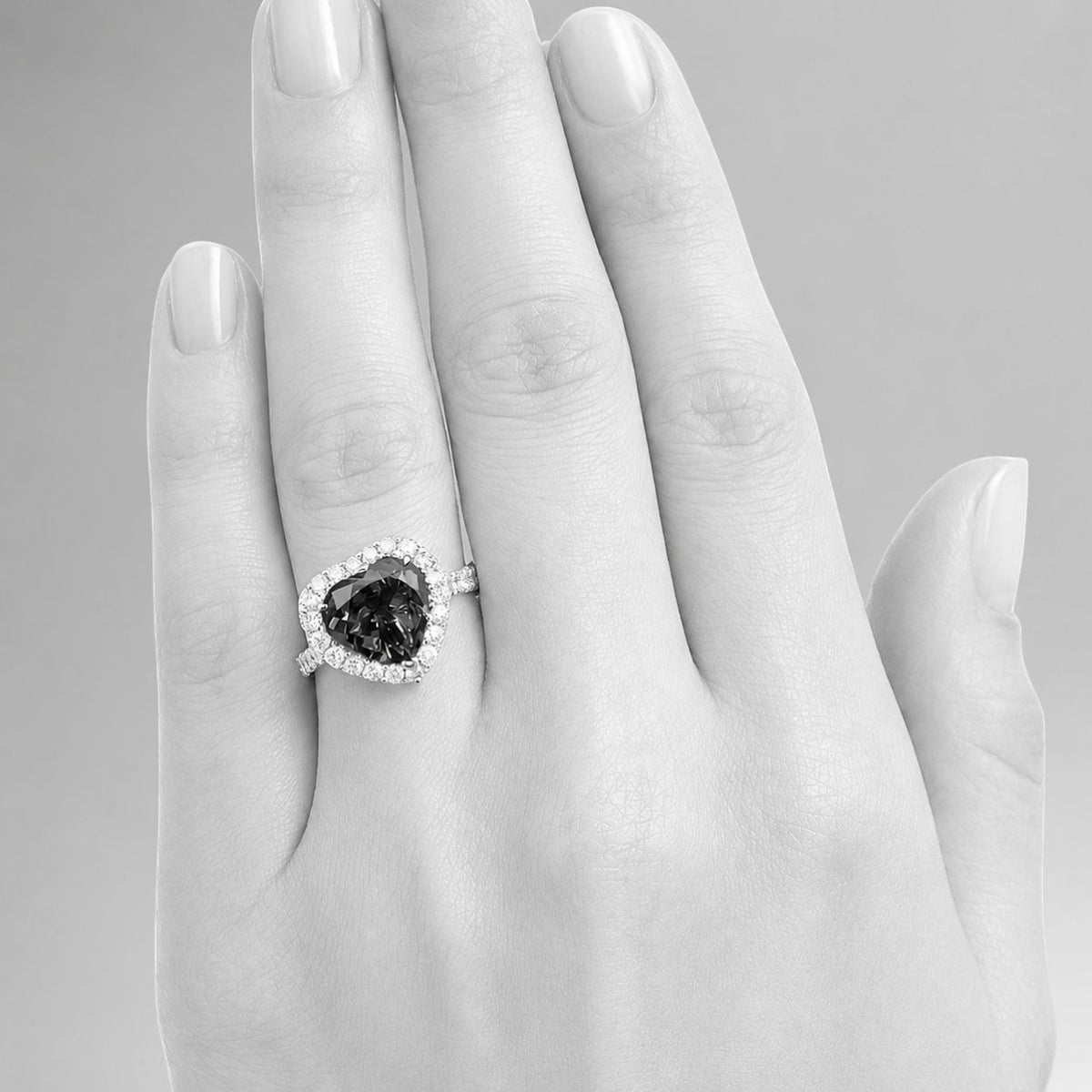 Exceptional 4.50 Ct Heart-Shaped Tanzanite Ring with Diamond Halo & Band - Made to Order