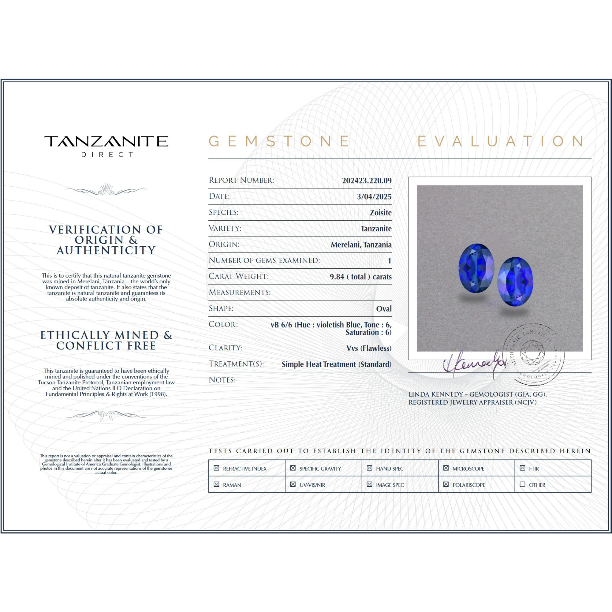 Exceptional Pair of Oval Tanzanites – Near 10 Carats Total