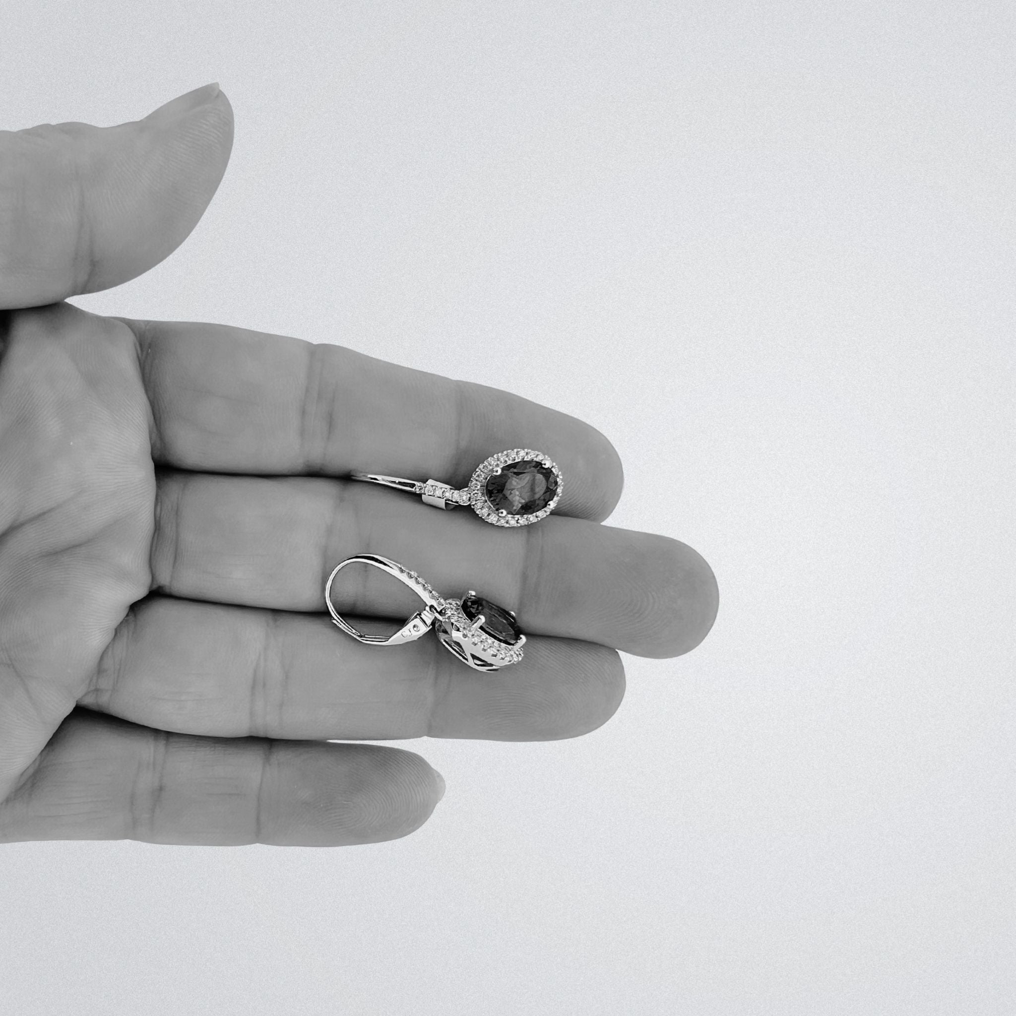 Tanzanite & Diamond Halo Drop Earrings