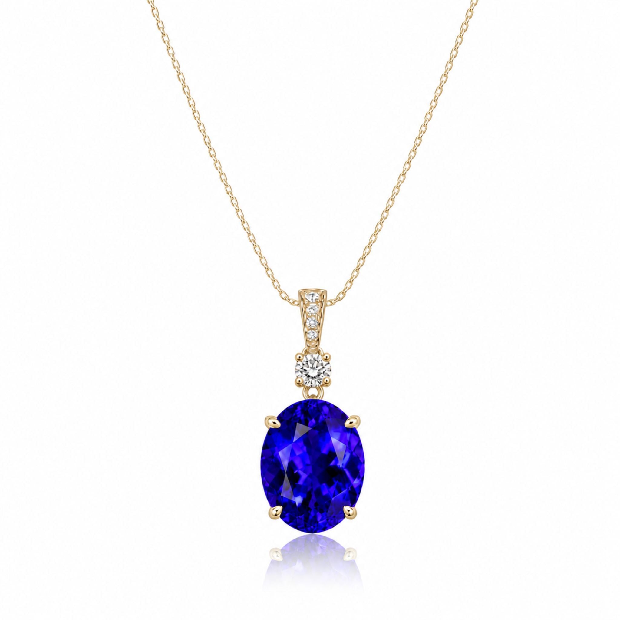 Stunning 7.00 Ct Oval Tanzanite Necklace