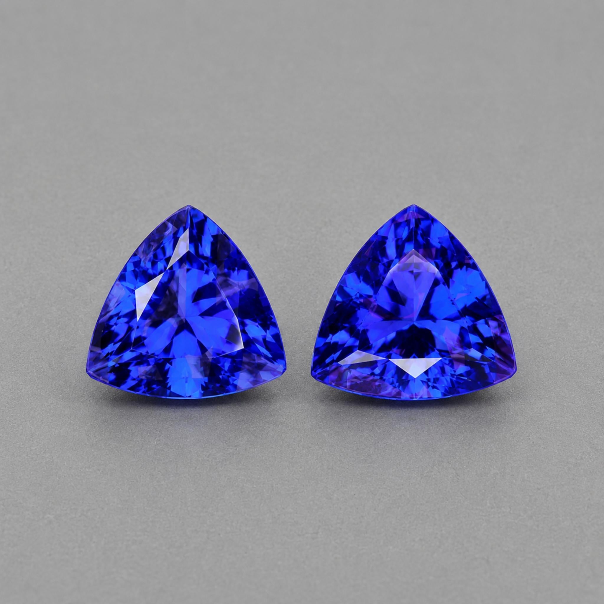 Trillion Cut Tanzanite Matching Pair -  9.64 Carats
